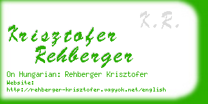 krisztofer rehberger business card